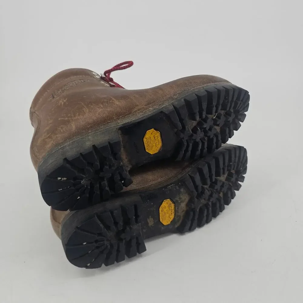Vintage Vasque Hiking Boots Brown Leather Mens Size 7.5 Womens 9 Made In Italy